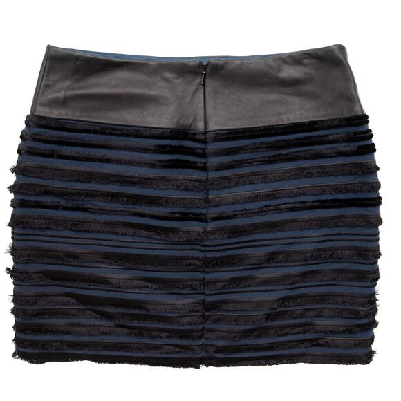 rag & bone Blue Lambskin Leather Fringe Mini Skirt Size 2 - Picture 4 of 10